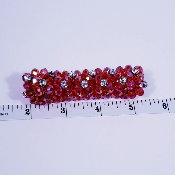 Red and Rhinestone Beaded Sparkly Bracelet - Picture 4 of 4
